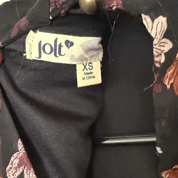 Jolt Black Maxi Dress with Burgundy and Pink Floral Print - Picture 4 of 4